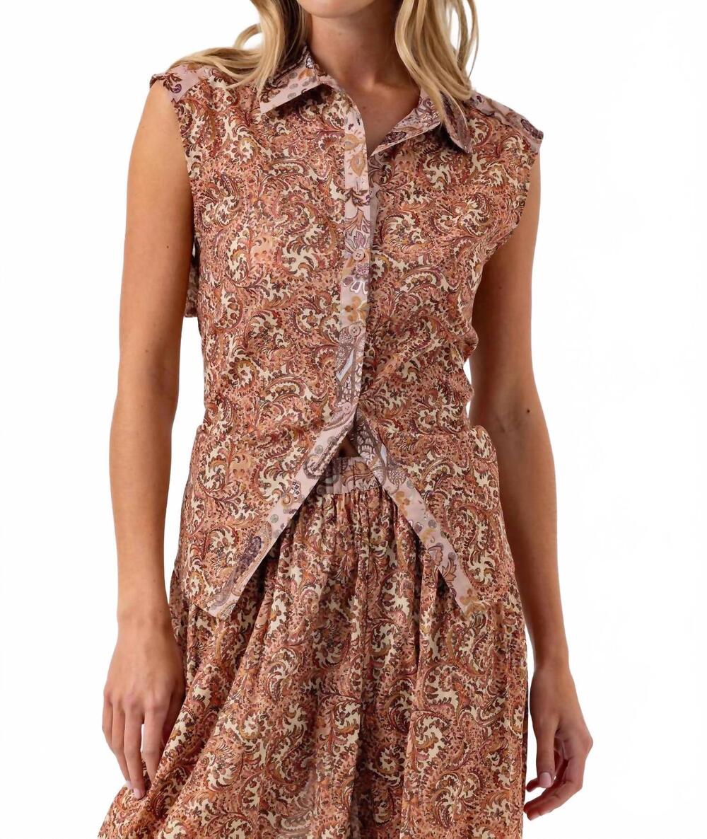 NEW SUNDAYS arlyn open back shirt in floral vine